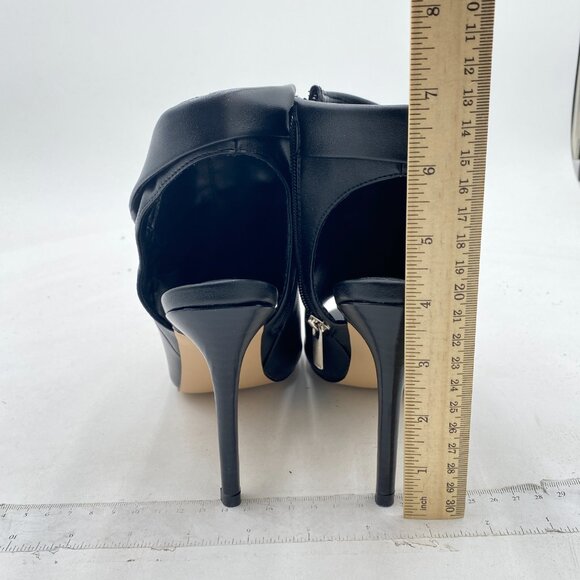YDN Black Peep Toe Stiletto High Heel Cutout Slingback Side Zipper Short Booties - Picture 5 of 8